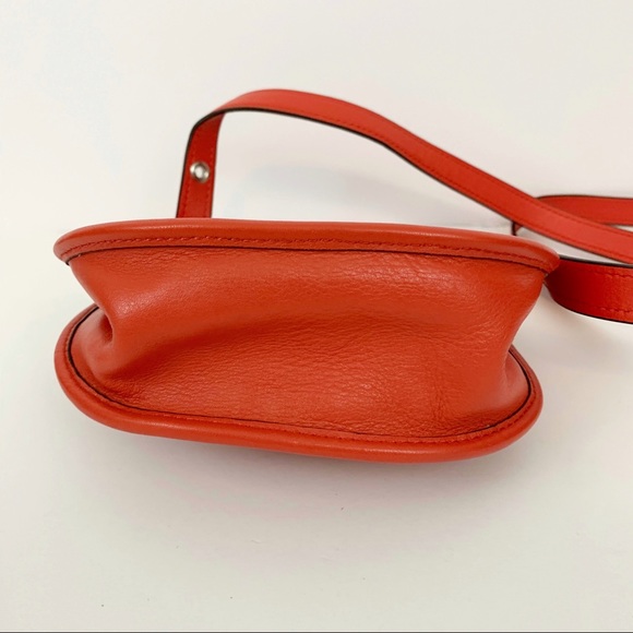 COACH Leather Crossbody Purse Mini Saddle Bag Red - Picture 8 of 8